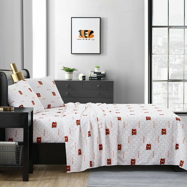 Logo Brands Cincinnati Bengals Scatter Bedding Sheet Set Queen 607-BSSQ-B3